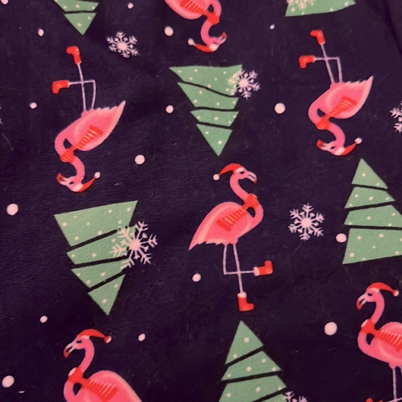 Winter /Holiday Flamingo Shorty PJ SET-Jersey Knit-Sz L-by Santa’s Treasures - Picture 2 of 5